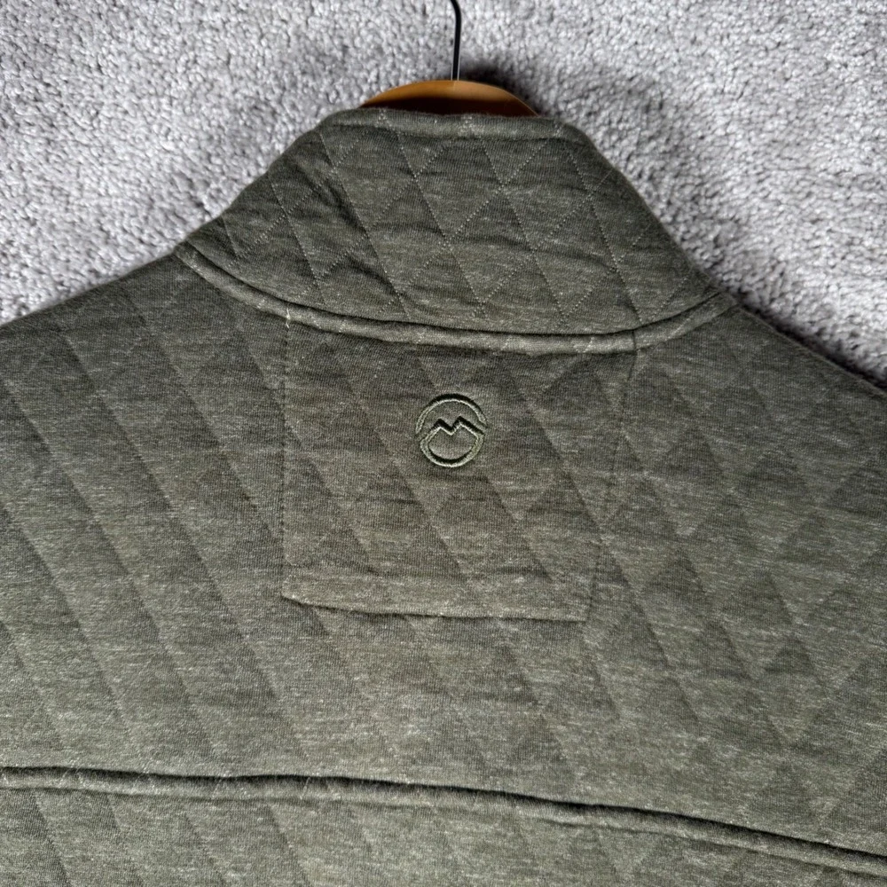 NWT Magellan Outdoors Men's Small Quilted Snap Neck Pullover Green Classic Fit
